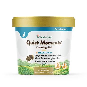 NaturVet Quiet Moments Cat Soft Chews Plus Melatonin, 60 count